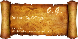 Ocker György névjegykártya
